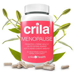 Crila Health menopause supplements 60-count pack shot for natural symptom support.