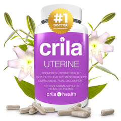 CRILA patented uterine supplements bottle for daily uterine and ovarian support