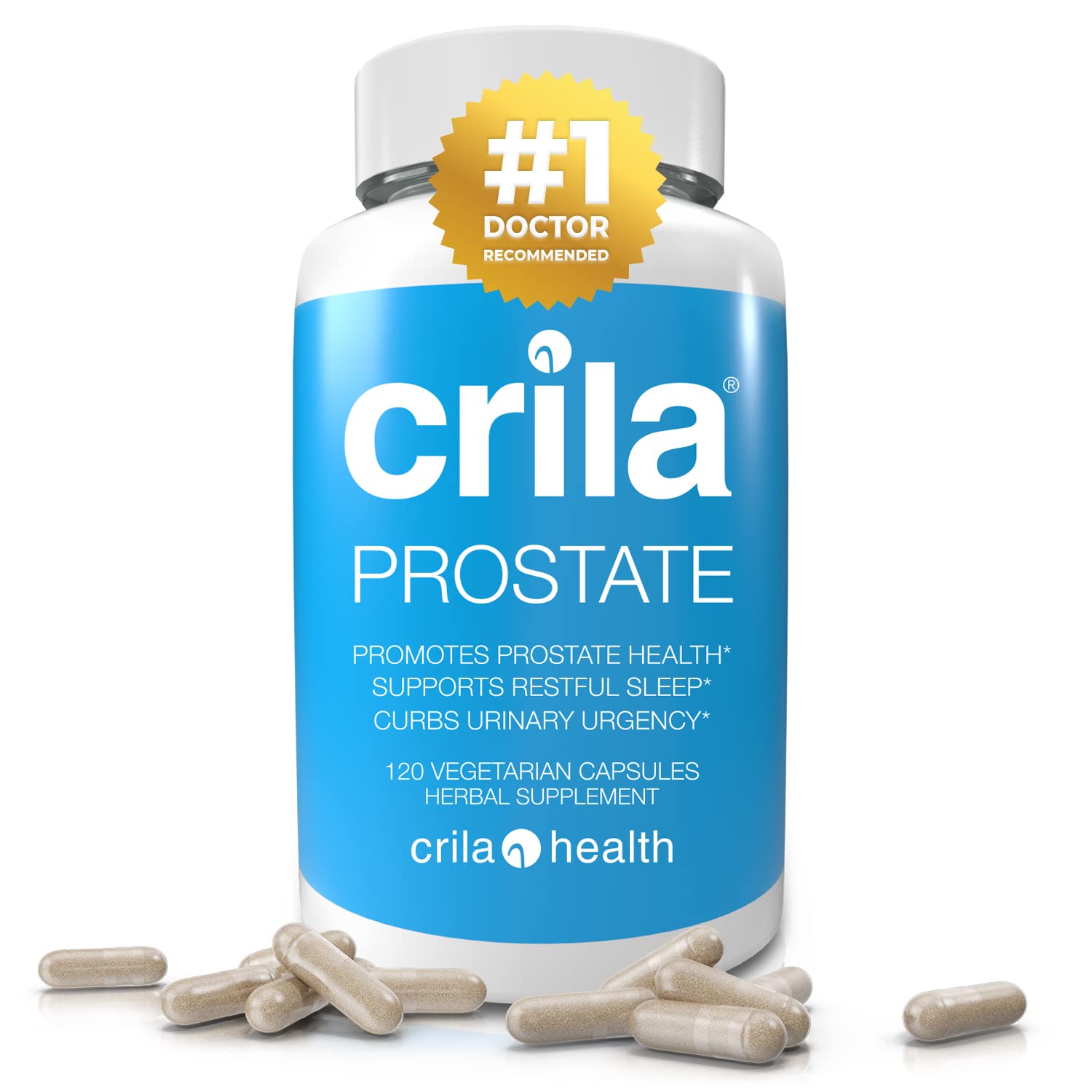CRILA Prostate Support bottle illustrating natural urinary support