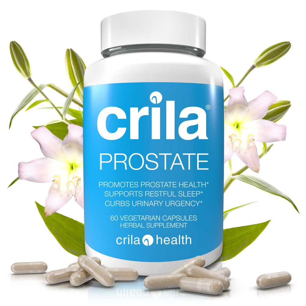 CRILA Prostate supplements bottle front shows natural formula for urinary comfort
