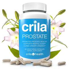 CRILA Prostate supplements bottle front shows natural formula for urinary comfort