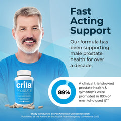 CRILA Prostate supplements packaging hero image communicates trust and quality