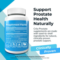 CRILA Prostate pills closeup shows capsule texture and natural origin