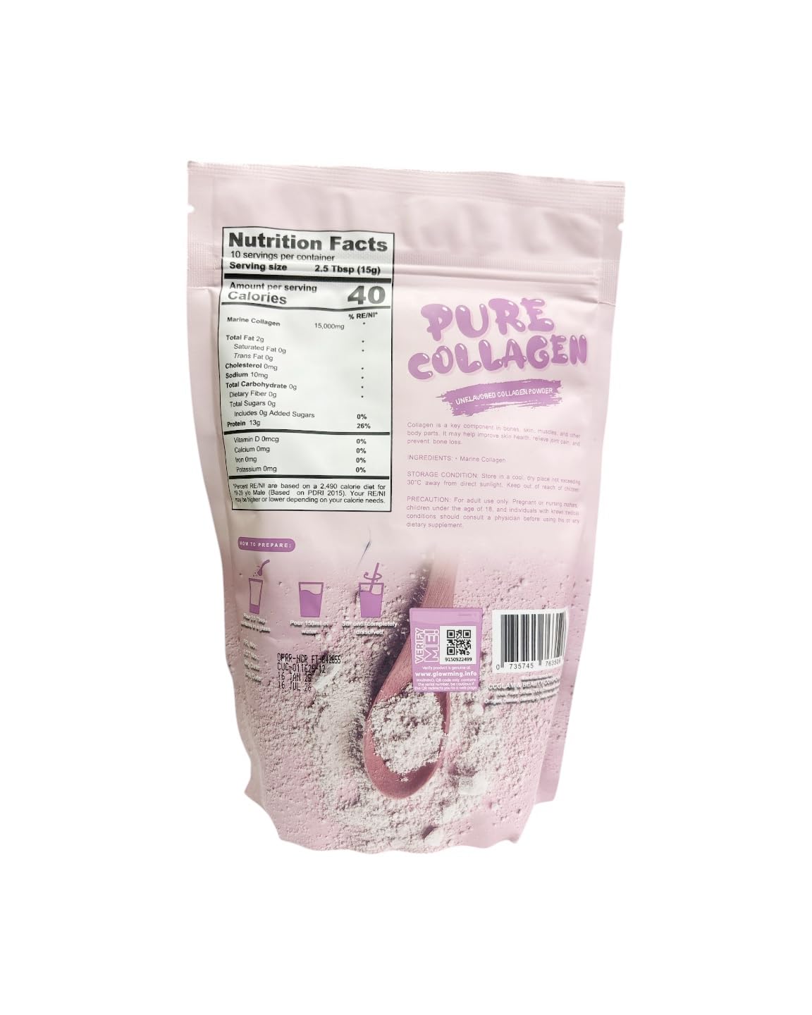 Cris Cosmetics Glowming Pure Collagen Powder into coffee for a smooth protein boost.