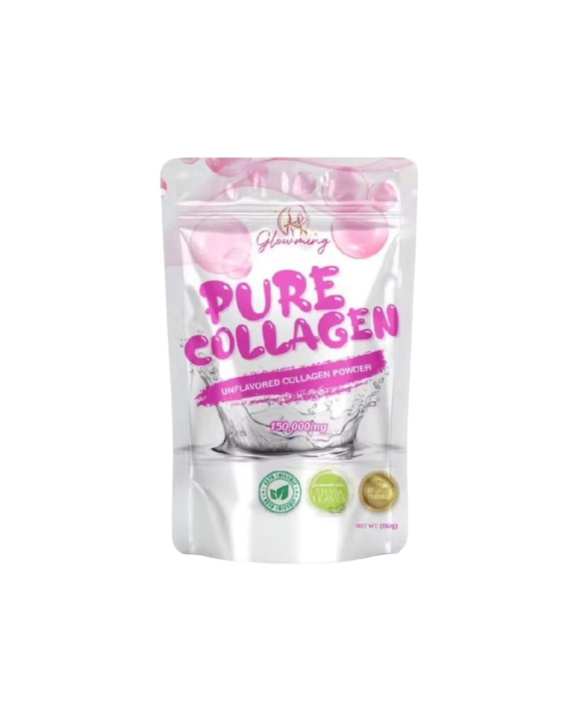 Cris Cosmetics Glowming Pure Collagen Powder unflavored tub ready to blend into drinks.