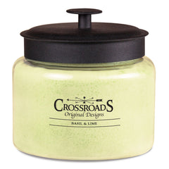 Crossroads Basil & Lime 4-Wick Candle fills your space with a fresh citrus and herbal aroma.