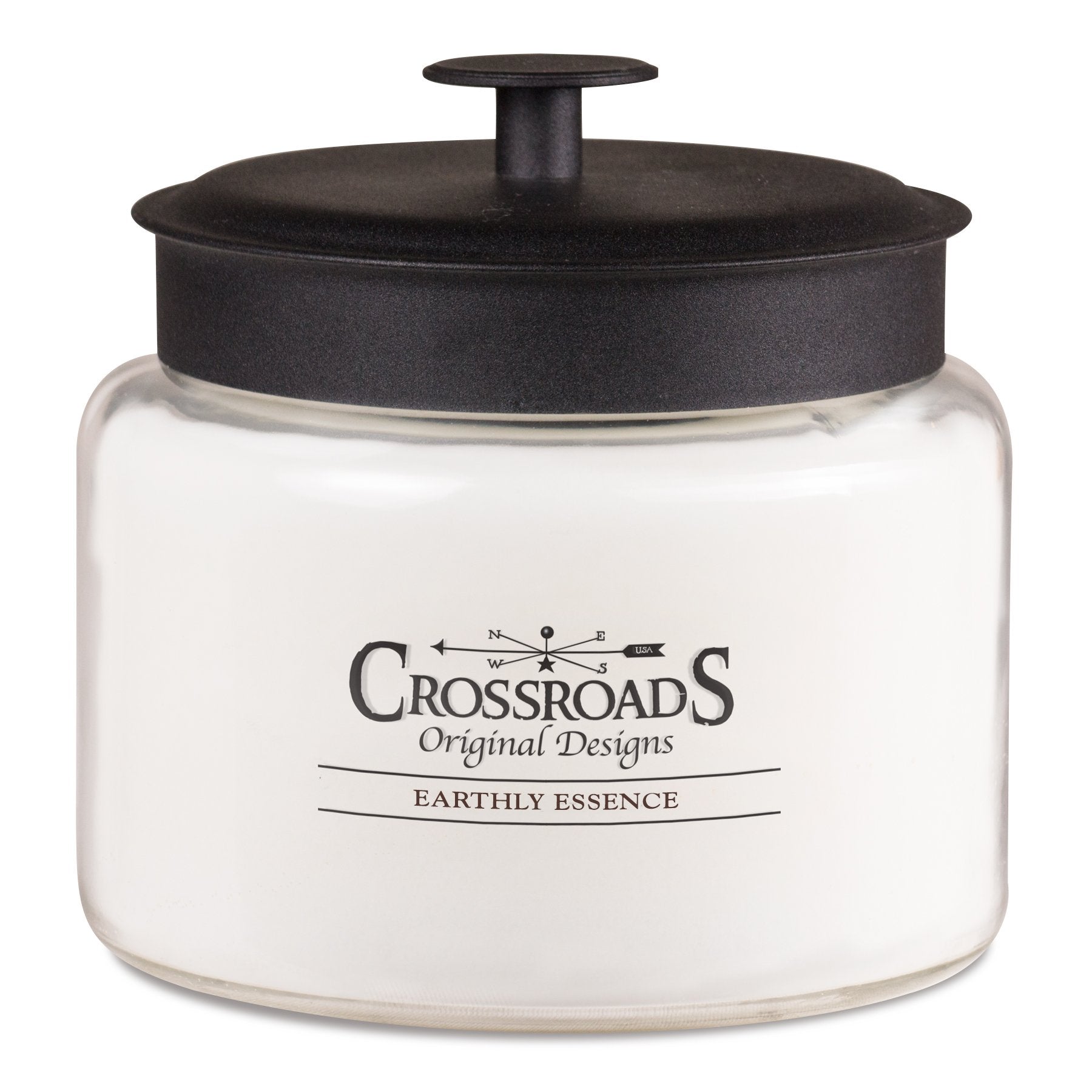 Crossroads Earthly Essence 4-wick candle offers clean-burning ambiance with vanilla jasmine strawberry notes.