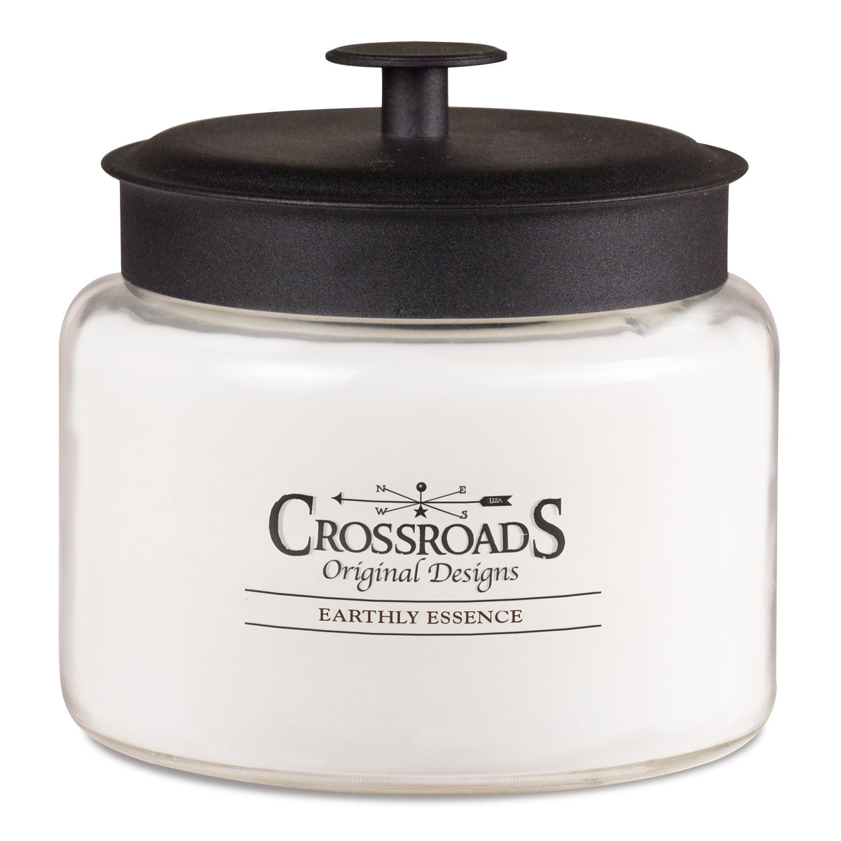 Crossroads Earthly Essence 4-wick candle offers clean-burning ambiance with vanilla jasmine strawberry notes.