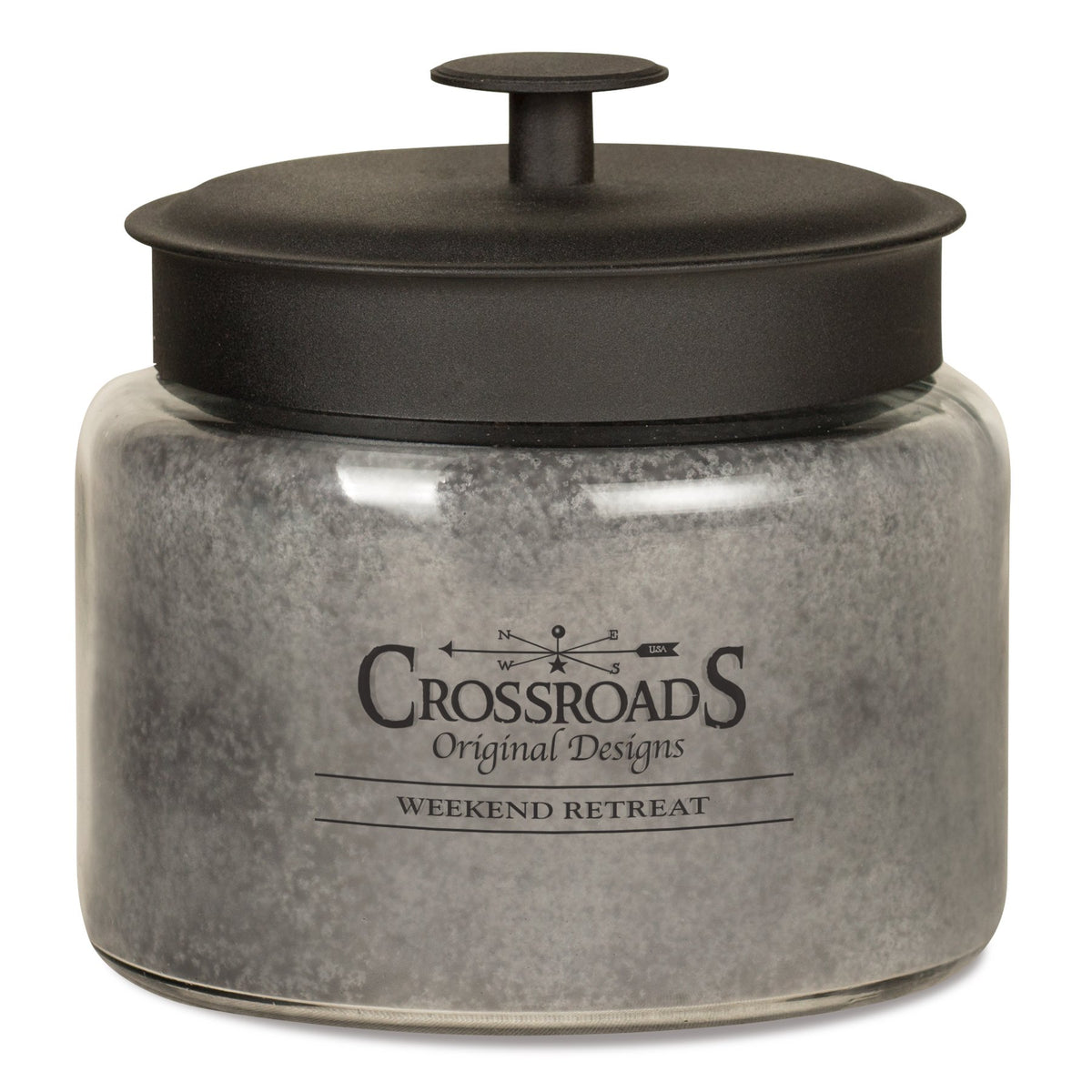 Crossroads Weekend Retreat candle with four lead-free wicks delivering clean-burning scent of exotic spices and cedar