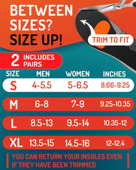 CRUVHEAL sport insoles neutral arch inside sneaker for versatile support