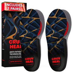 CRUVHEAL work orthotic insole cushions feet for all-day comfort.