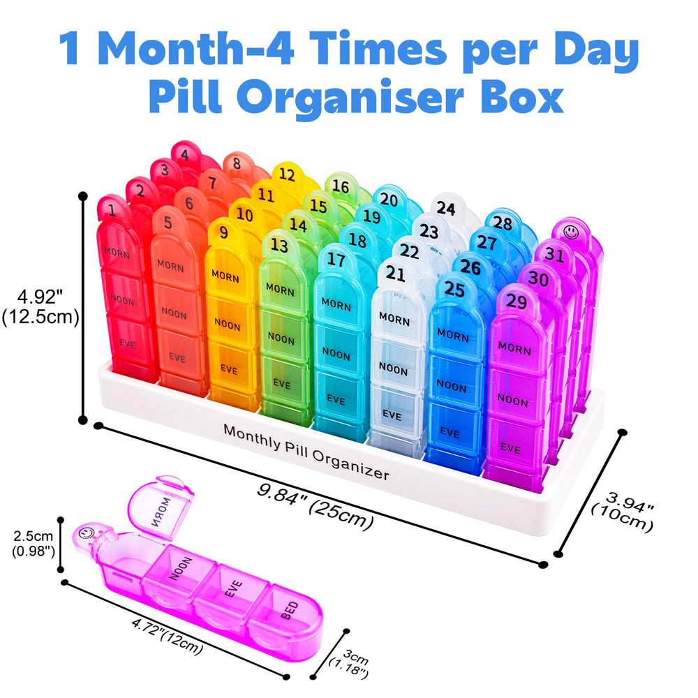 Cruxer pill box with UV-printed labels for durable reminders.