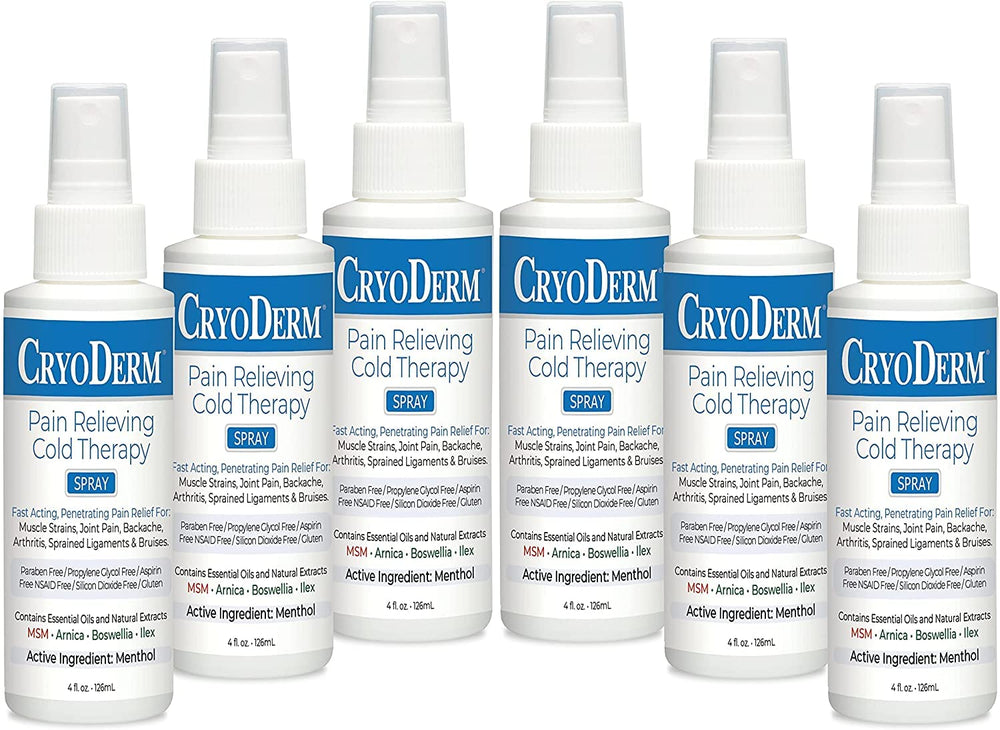 CryoDerm spray bottle front label for easy recognition and use