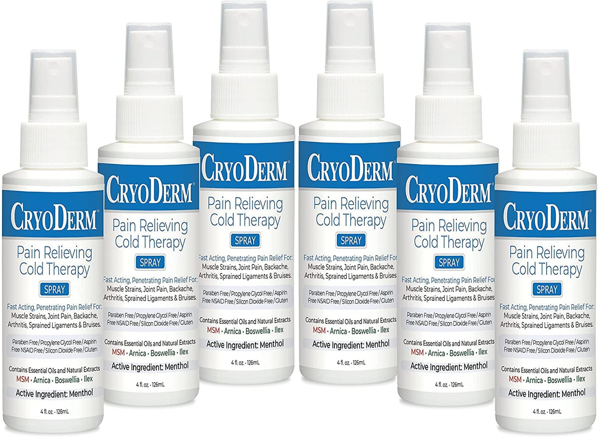 CryoDerm spray bottle front label for easy recognition and use