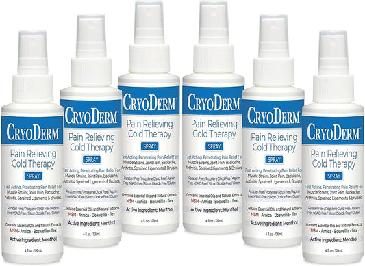 CryoDerm spray bottle front label for easy recognition and use