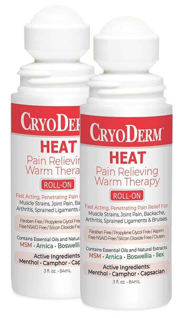 CryoDerm Heat Roll-On pack of 2 provides targeted warmth for daily muscle comfort.