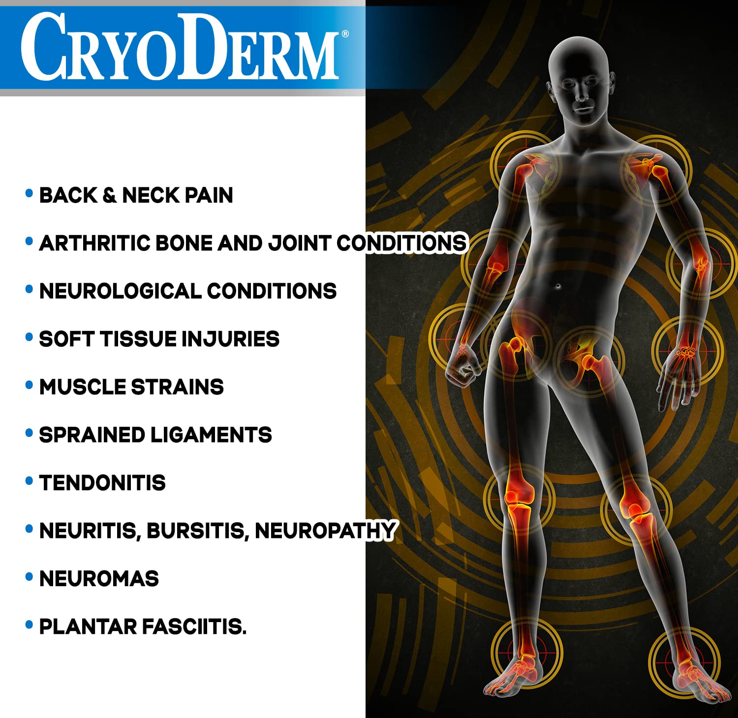 CryoDerm six-pack display on shelf for convenient access