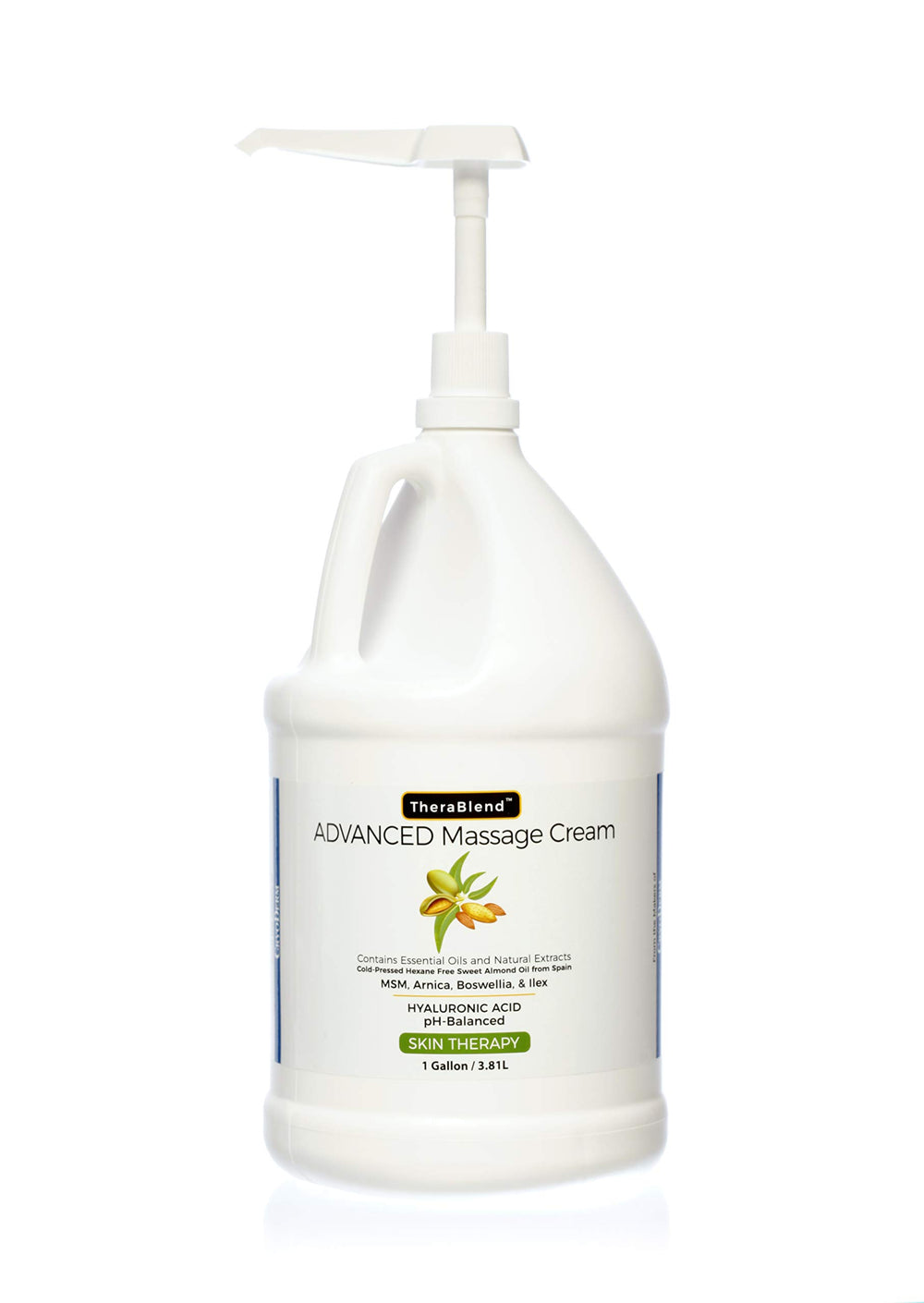 CryoDerm TheraBlend Advanced Cream Gallon bottle showing deep hydration and gentle pH balance.