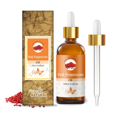 Crysalis Pink Peppercorn Oil bottle showcasing cosmetic-grade formula for skincare and hair care.