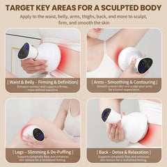 CRYSNATM Intelligent 4-in-1 massager for abdomen with warming comfort.