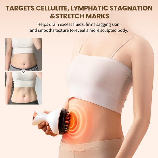 CRYSNATM massager on arm highlighting cellulite reduction and improved tone.