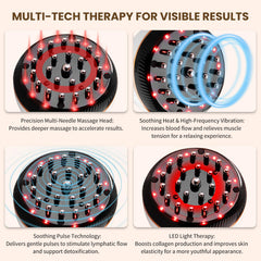 CRYSNATM device used on back for deep tissue massage.