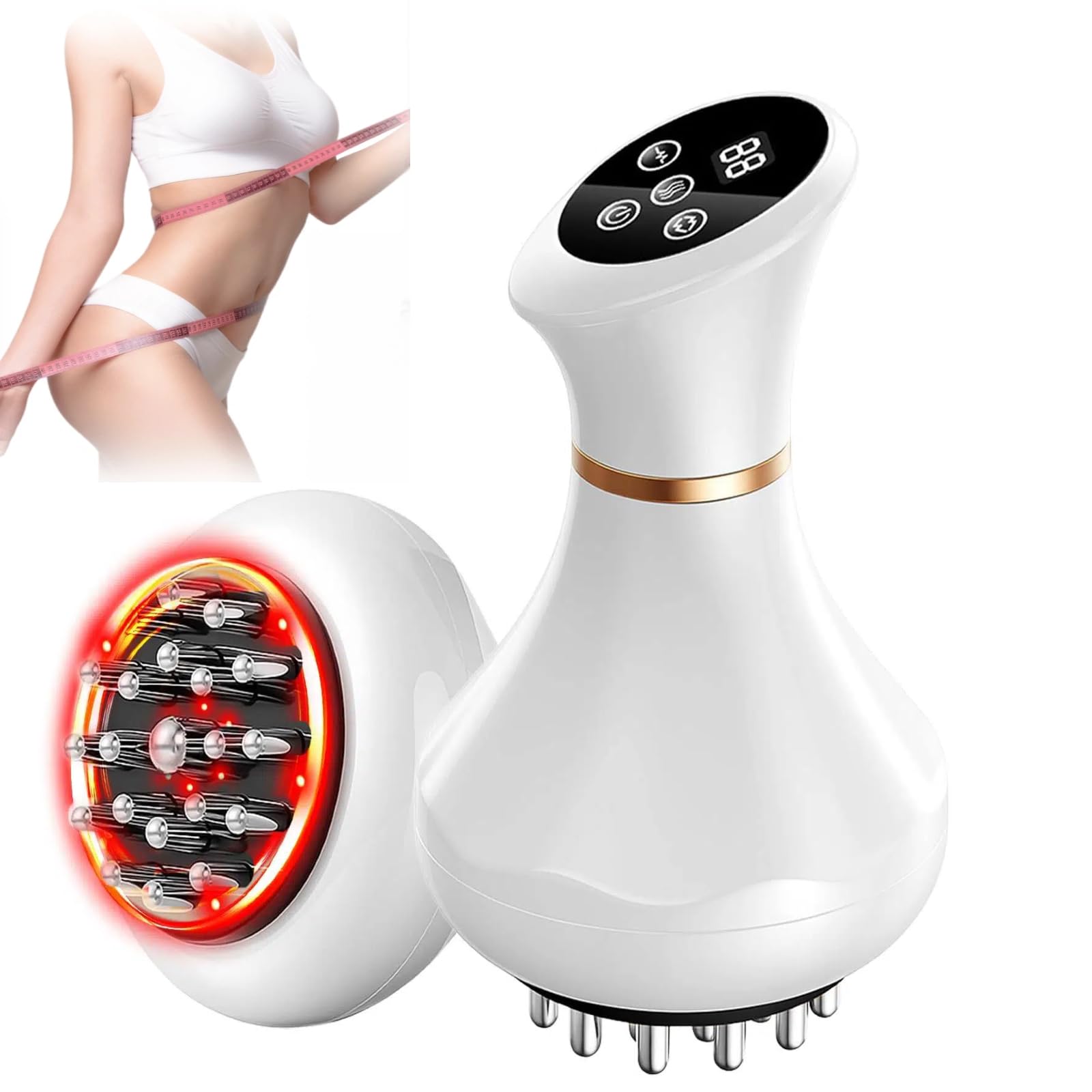 CRYSNATM lymphatic drainage massager in hand boosts circulation and reduces swelling.