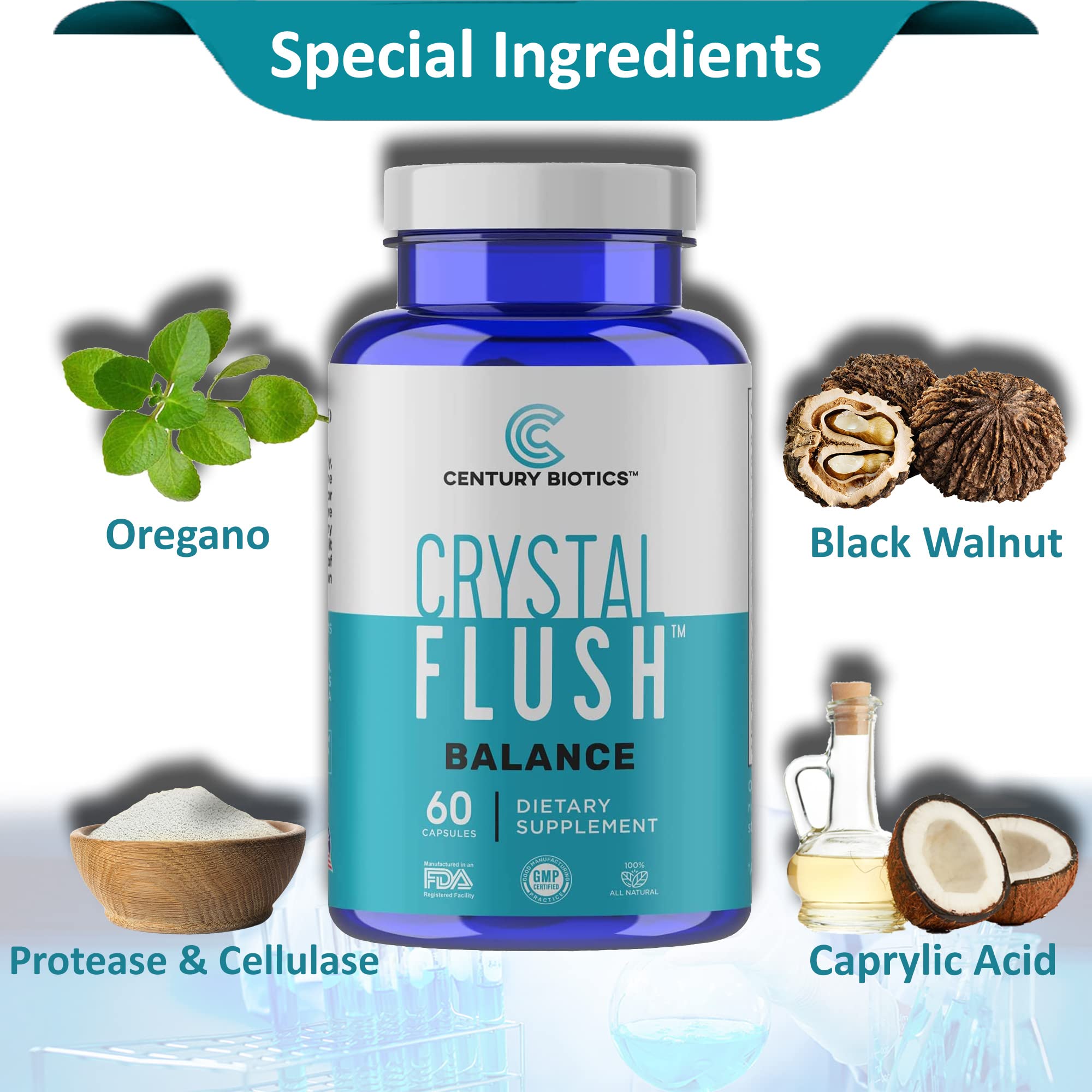 CRYSTAL FLUSH Balance Feet 2-step kit layout for an easy routine.