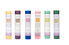 Crystal Journey Herbal Pillar Candle 6-pack for meditation and positive energy.