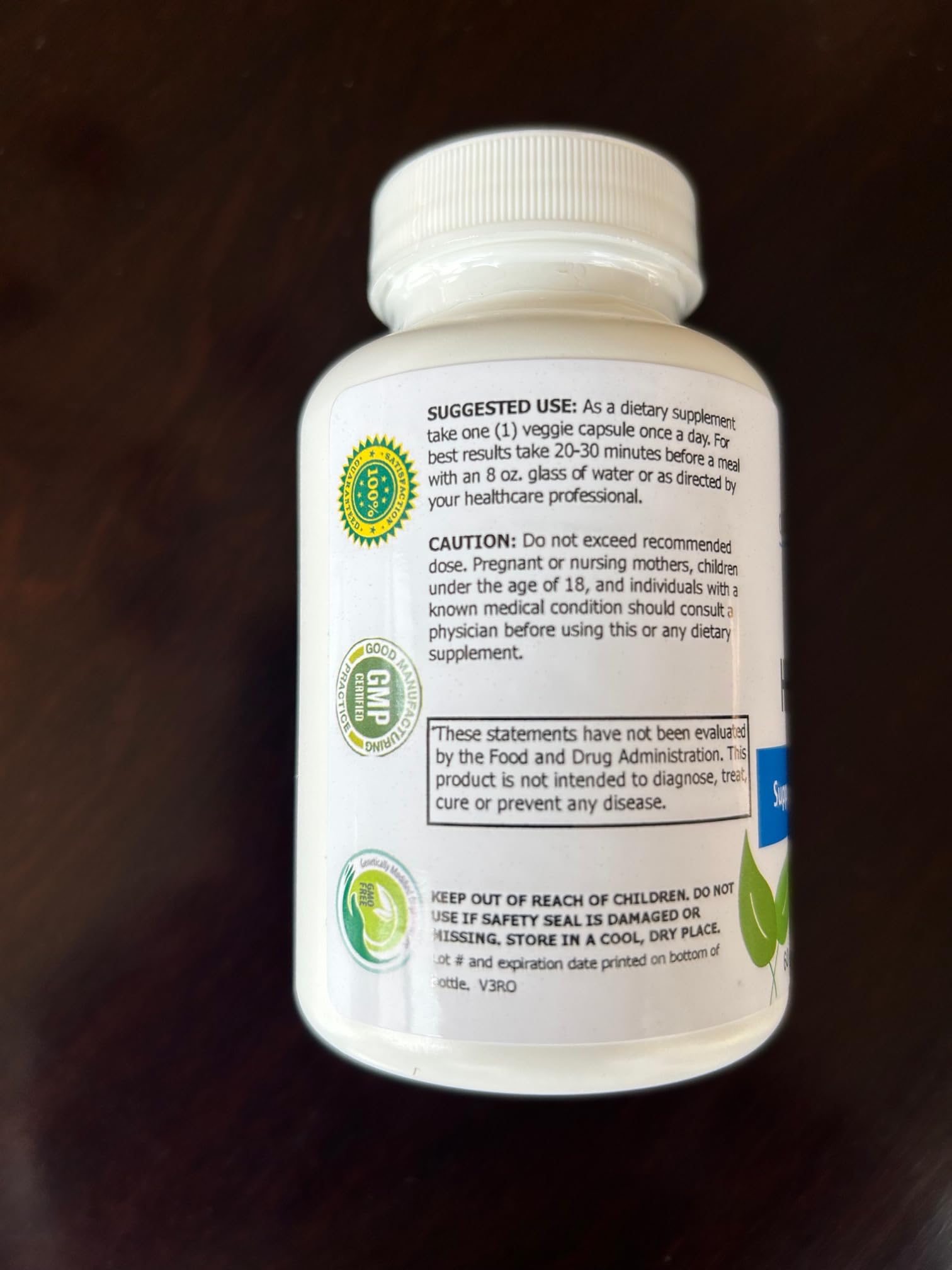 Crystal Peaks GMP-certified USA facility seal on packaging.