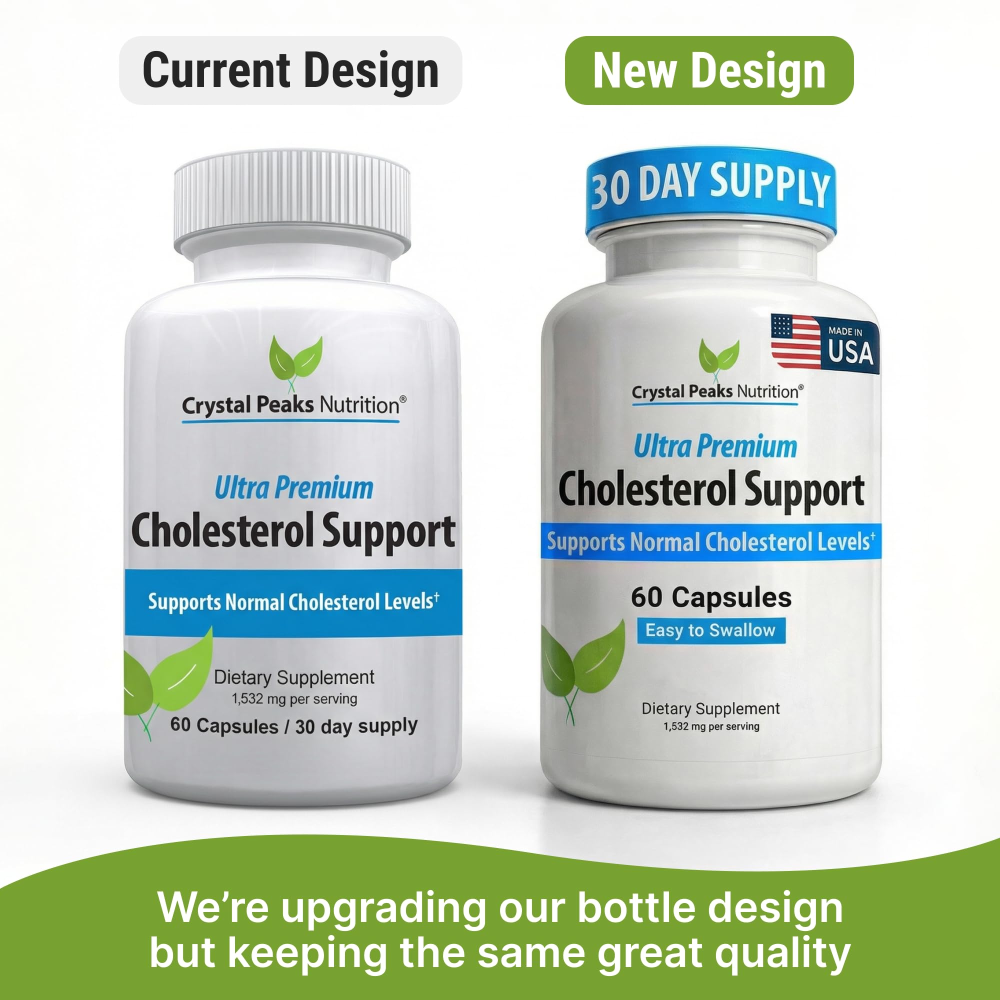 CRYSTAL PEAKS NUTRITION bottle back with ingredient highlights for daily wellness.