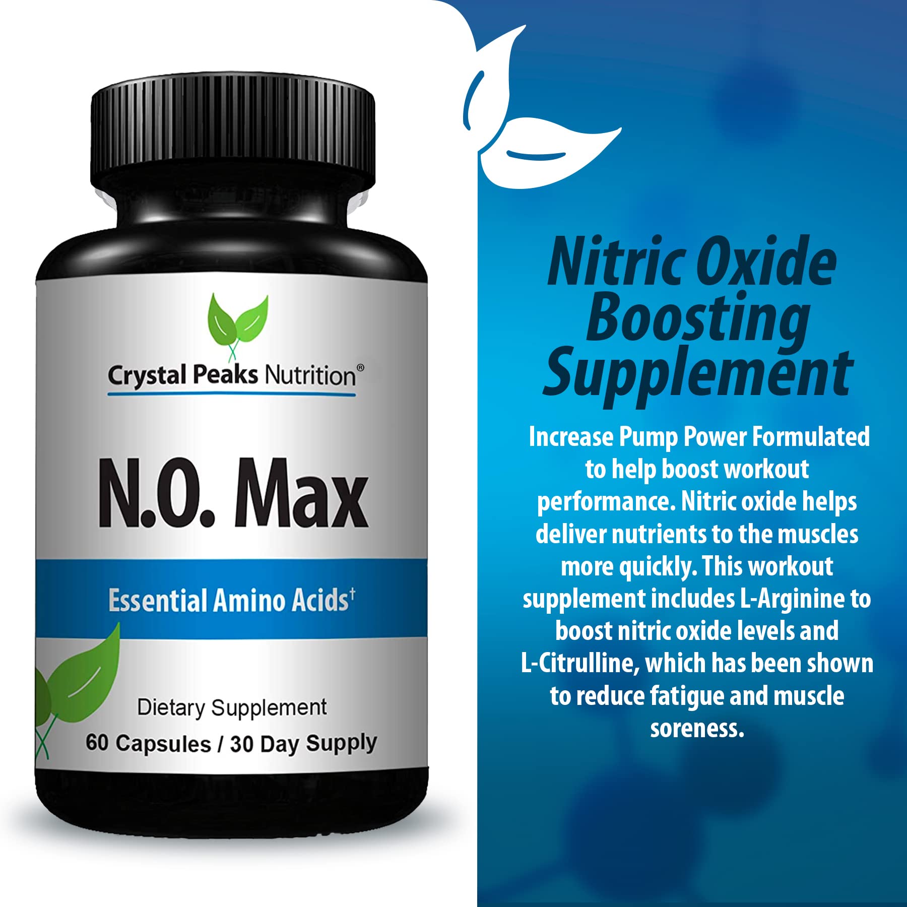Label highlights L-Arginine and L-Citrulline in Crystal Peaks N.O. Max.