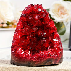 CrystalHola Claret geode desk display piece ideal for shelves