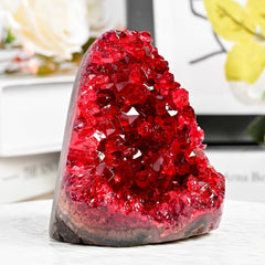 CrystalHola Claret geode druzy close-up highlighting vibrant color and sparkle