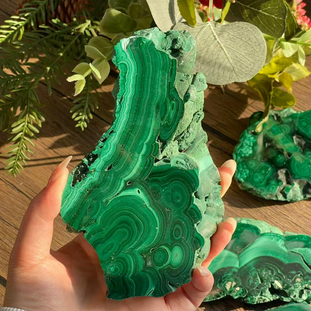CrystalHola malachite natural texture with polished surface