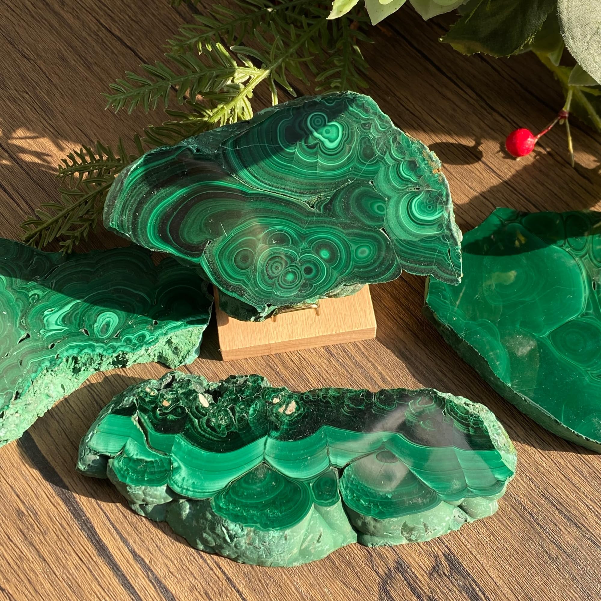 CrystalHola malachite polished gloss enhances green banding