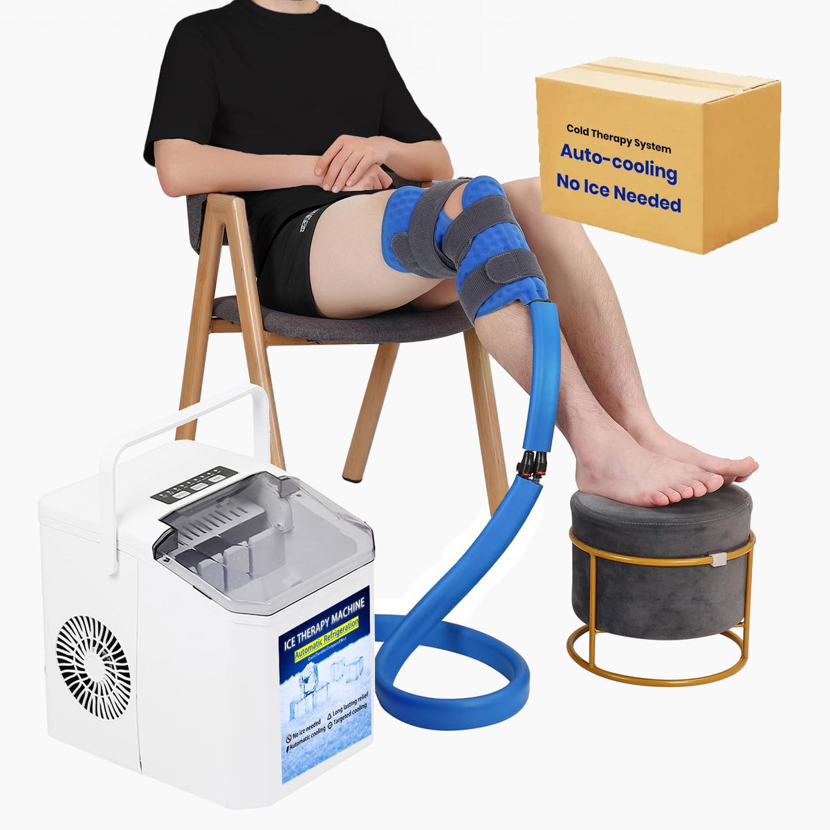 Cryxinty cold therapy system main unit offers precise temperature control for portable recovery.