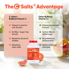 Organic vegan non-GMO C-Salts vitamin C powder container.