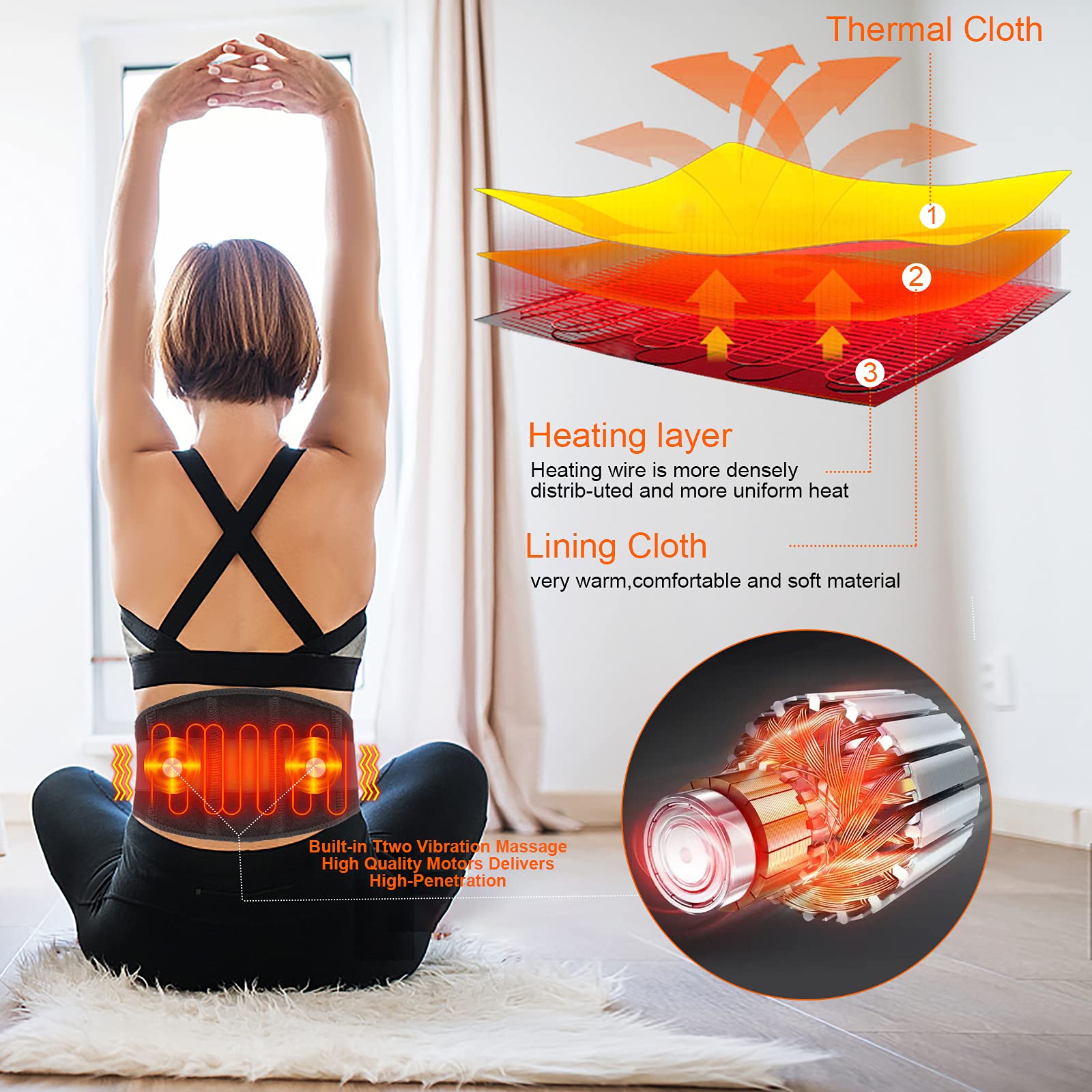 CUEHEAT heated waist belt battery pack secured with hook and loop fastener.