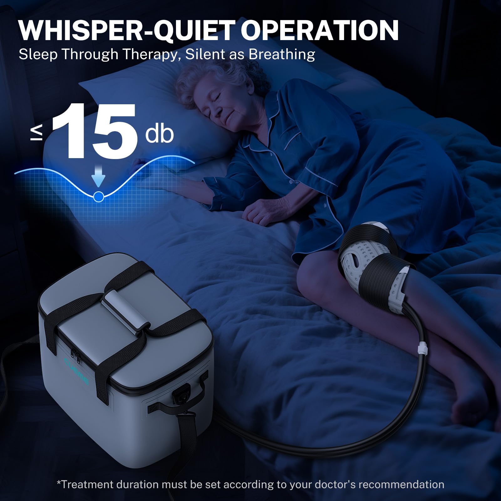 Shoulder strap and handles shown for easy transport during home recovery.