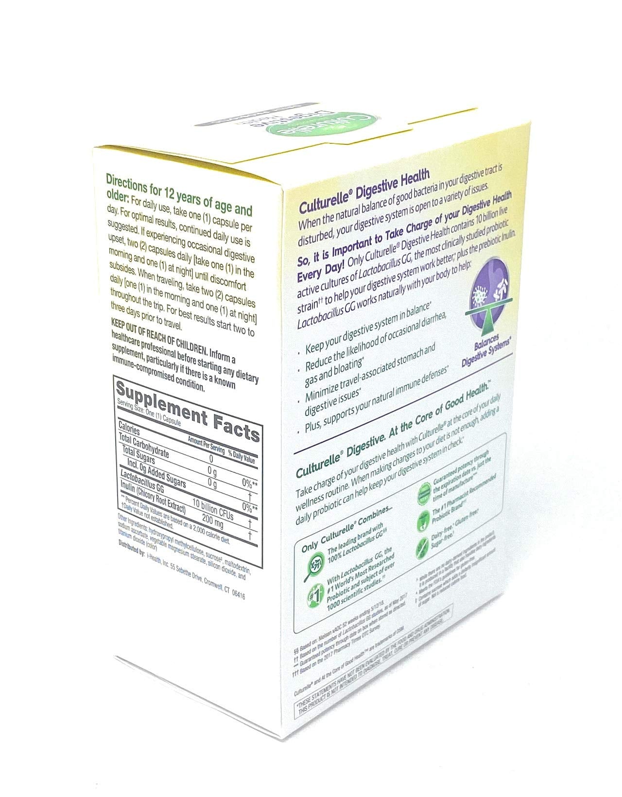 Culturelle bottle open with capsules ready for everyday digestive support.