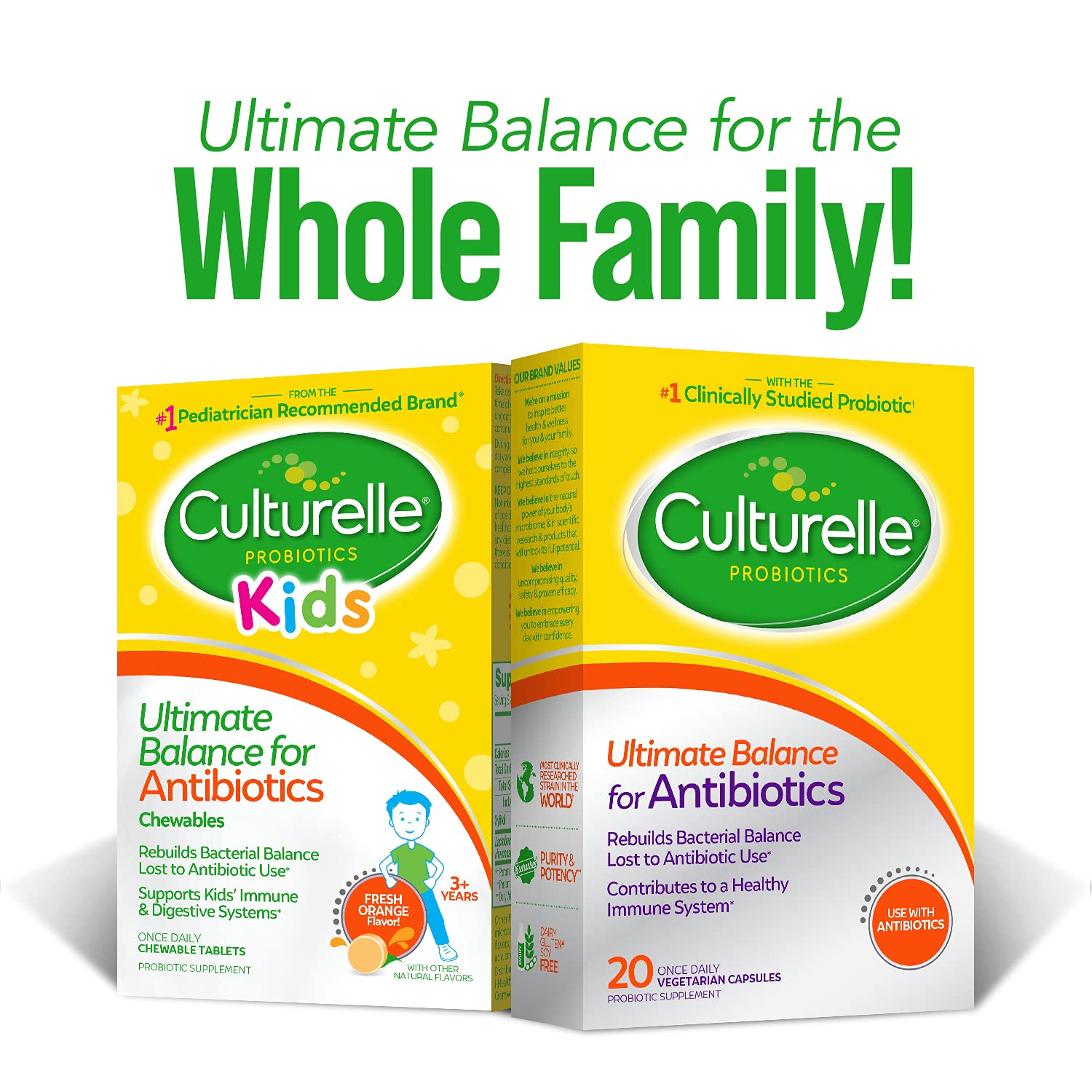 Culturelle gluten-free and dairy-free label on package highlights dietary compatibility.