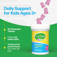 Daily-use chewable presented as an easy part of a kid's routine.