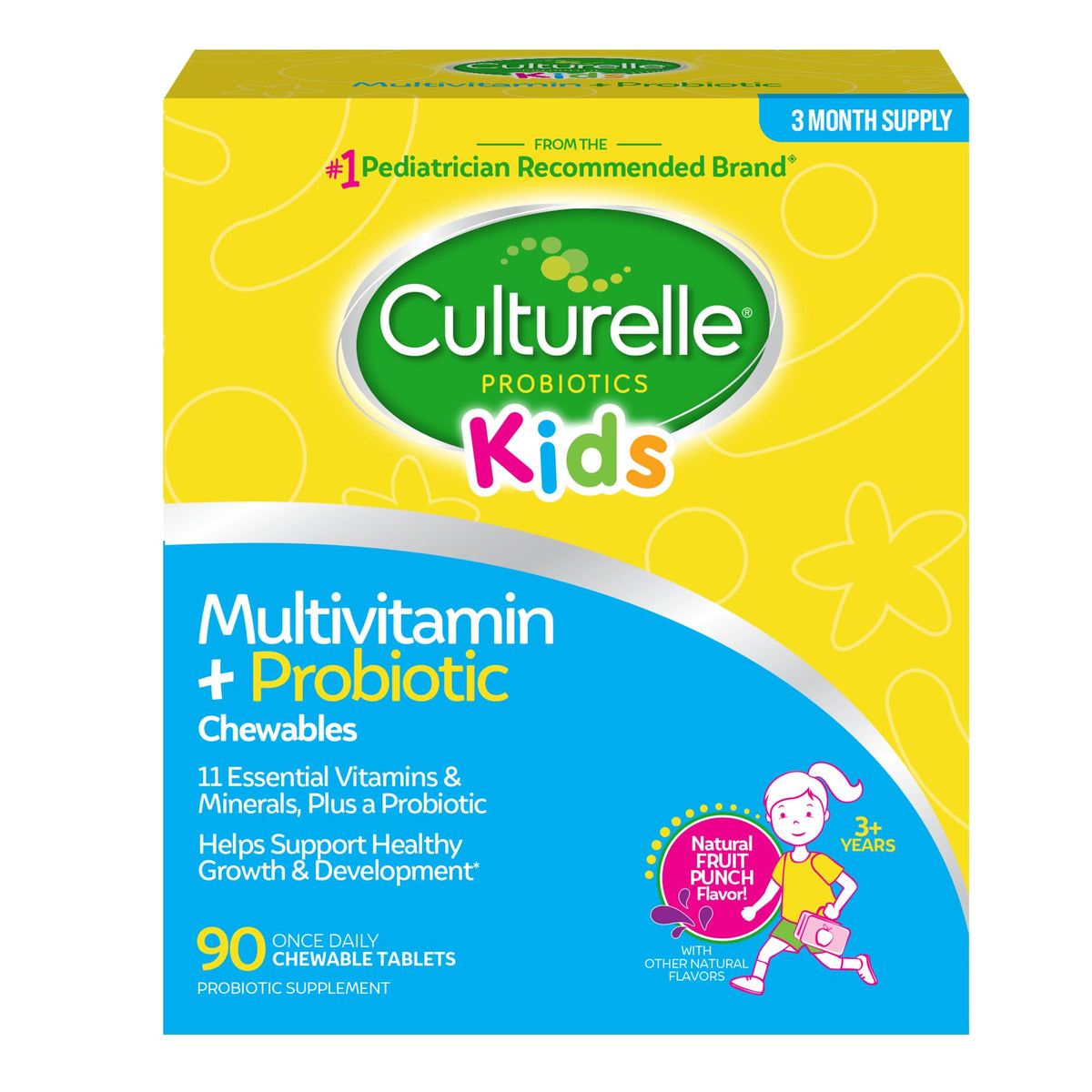 Culturelle Kids Complete probiotic bottle shows daily support for growing kids.