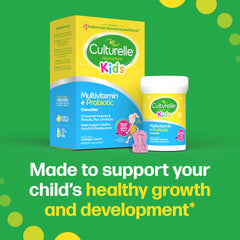 Packaging highlights pediatrician-recommended probiotic branding for Culturelle Kids Complete.