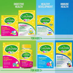 Culturelle Kids Probiotic + Fiber packets suitable for ages 3+ in daily routines.