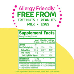 Dissolvable Culturelle Kids packets easily mix into cold foods for quick use.