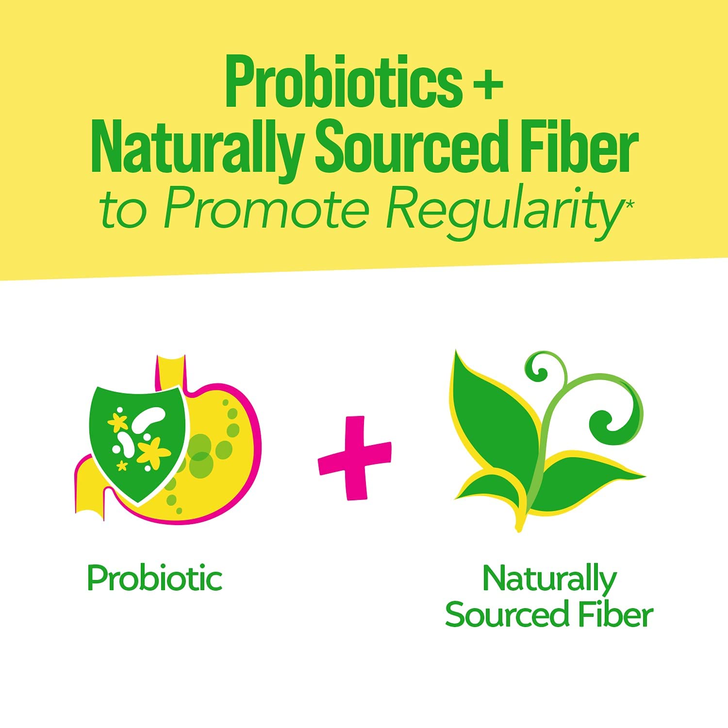 Culturelle Kids Probiotic + Fiber packets list 2.5B CFUs of GG probiotic and fiber sources.