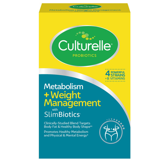 Culturelle Metabolism SlimBiotics bottle for daily weight management support.