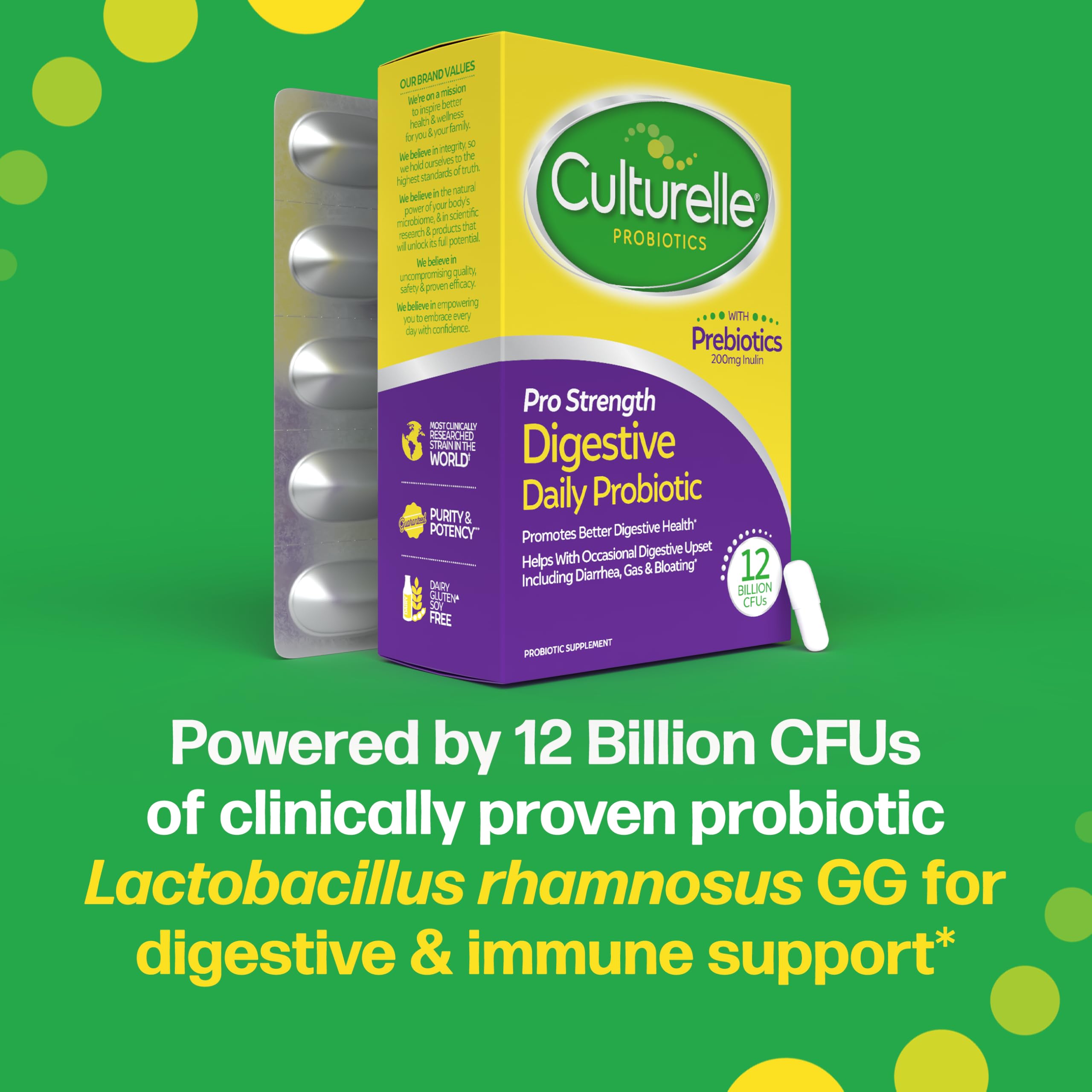 Culturelle Pro Strength gluten-free label indicates suitability for gluten-free diets.